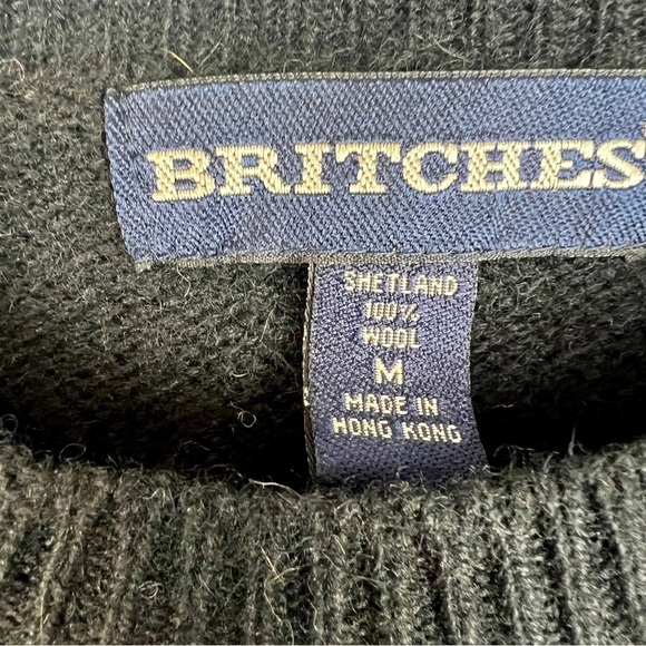 Vintage 100% Shetland wool reindeer winter Christmas Holiday sweater by Britches - Picture 2 of 5